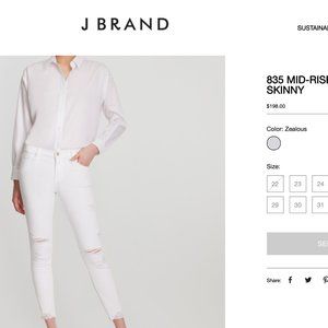 J brand white skinny jeans